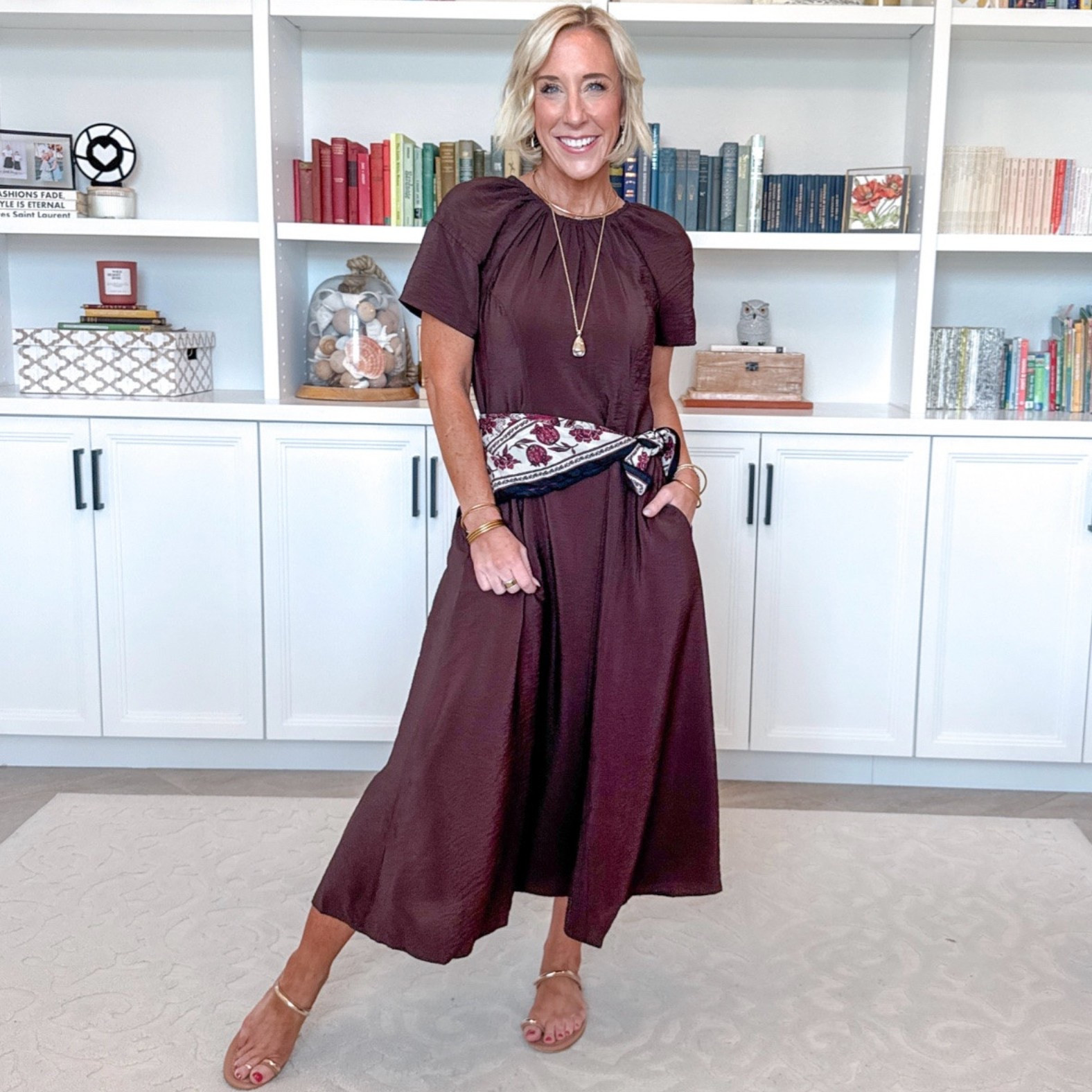 Walmart - new dresses. Puff Sleeve Seamed Midi Dress - size XS. $24.98. 2 colors. Printed Square Scarf - $6.97. 6 colors.

#LTKOver40 #LTKSeasonal #LTKPetite