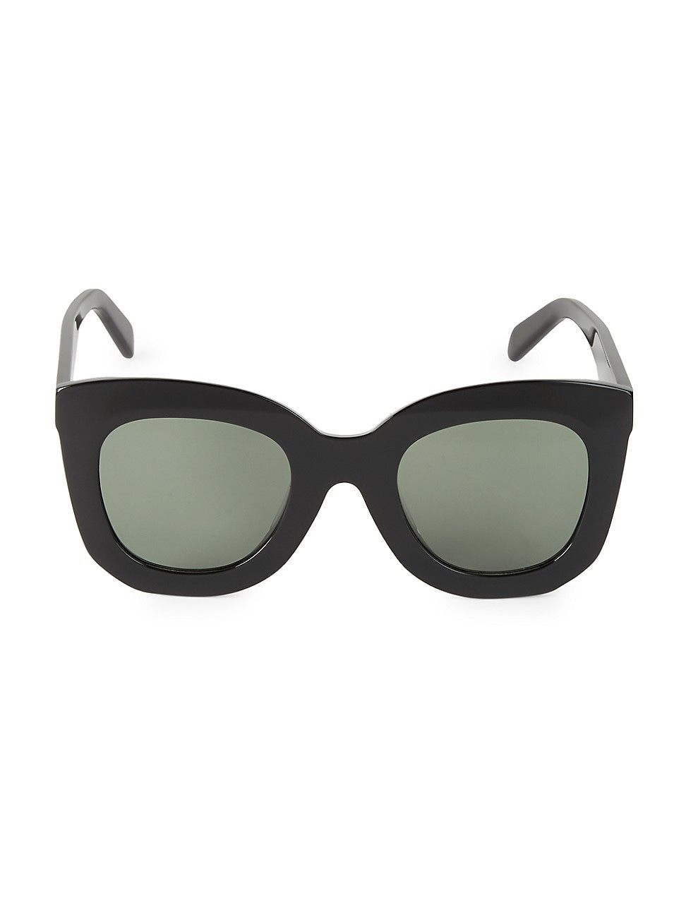 Women's 49MM Round Cat Eye Sunglasses - Black | Saks Fifth Avenue