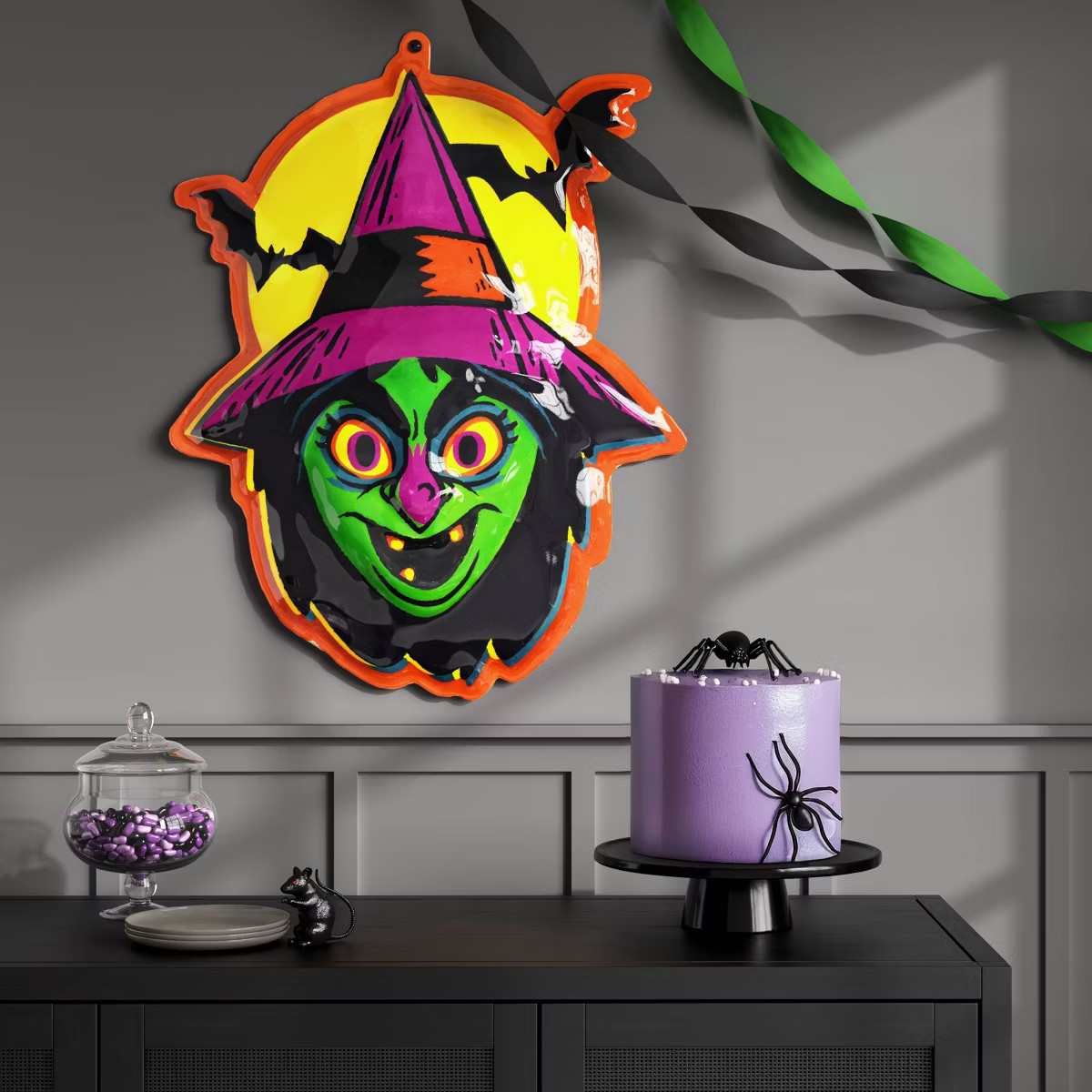 29"x22" Halloween Witch Vac Form Sign Unframed Wall Art - Hyde and EEK! Boutique™ | Target