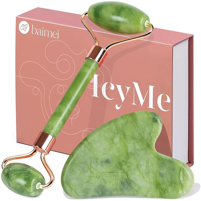 BAIMEI IcyMe Gua Sha & Jade Roller Set, Cooling Face Roller & Guasha Tool for Face Depuffing, Fac... | Amazon (US)