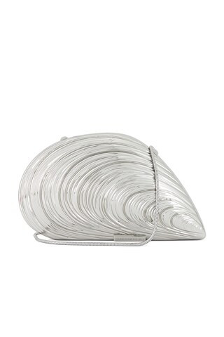 SIMKHAI Bridget Oyster Shell Clutch in Silver from Revolve.com | Revolve Clothing (Global)