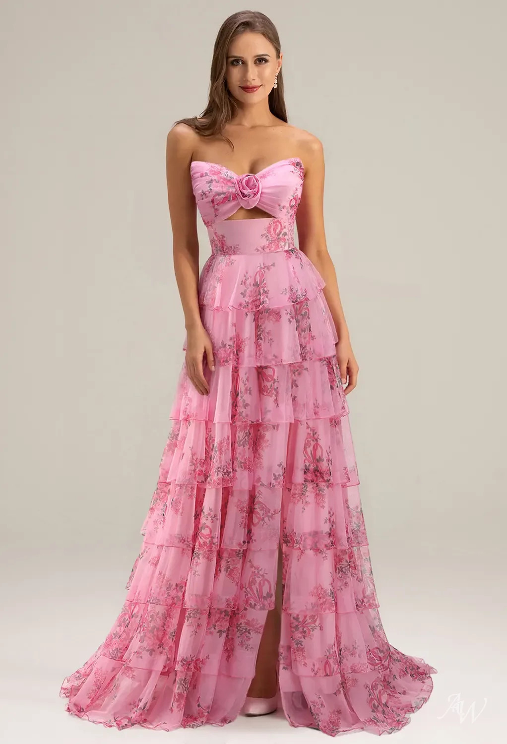 Strapless Pink Bridal Dress, Bridesmaid Dresses | AW Bridal