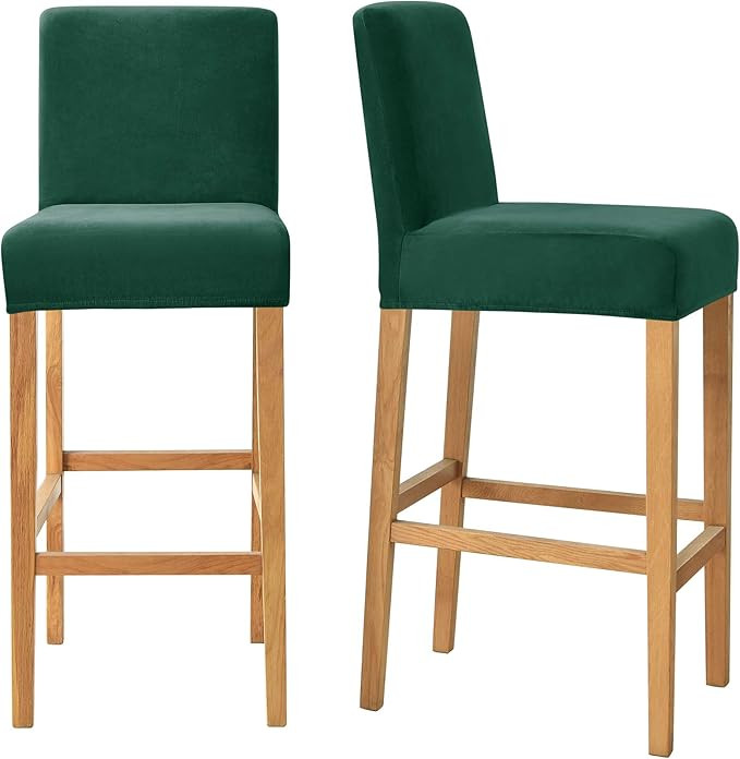 MILARAN Velvet Slipcovers for Bar Stools, Soft Stretch Counter Stool Slipcover for Kitchen and Di... | Amazon (US)