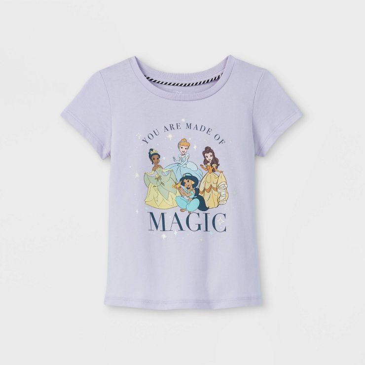 Toddler Girls' Disney Princess Magic Short Sleeve Graphic T-Shirt - Purple | Target