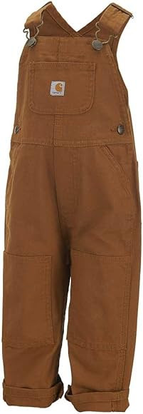 Carhartt Little Boys' Toddler Canvas Bib Overall, Carhartt Brown, 2T | Amazon (US)