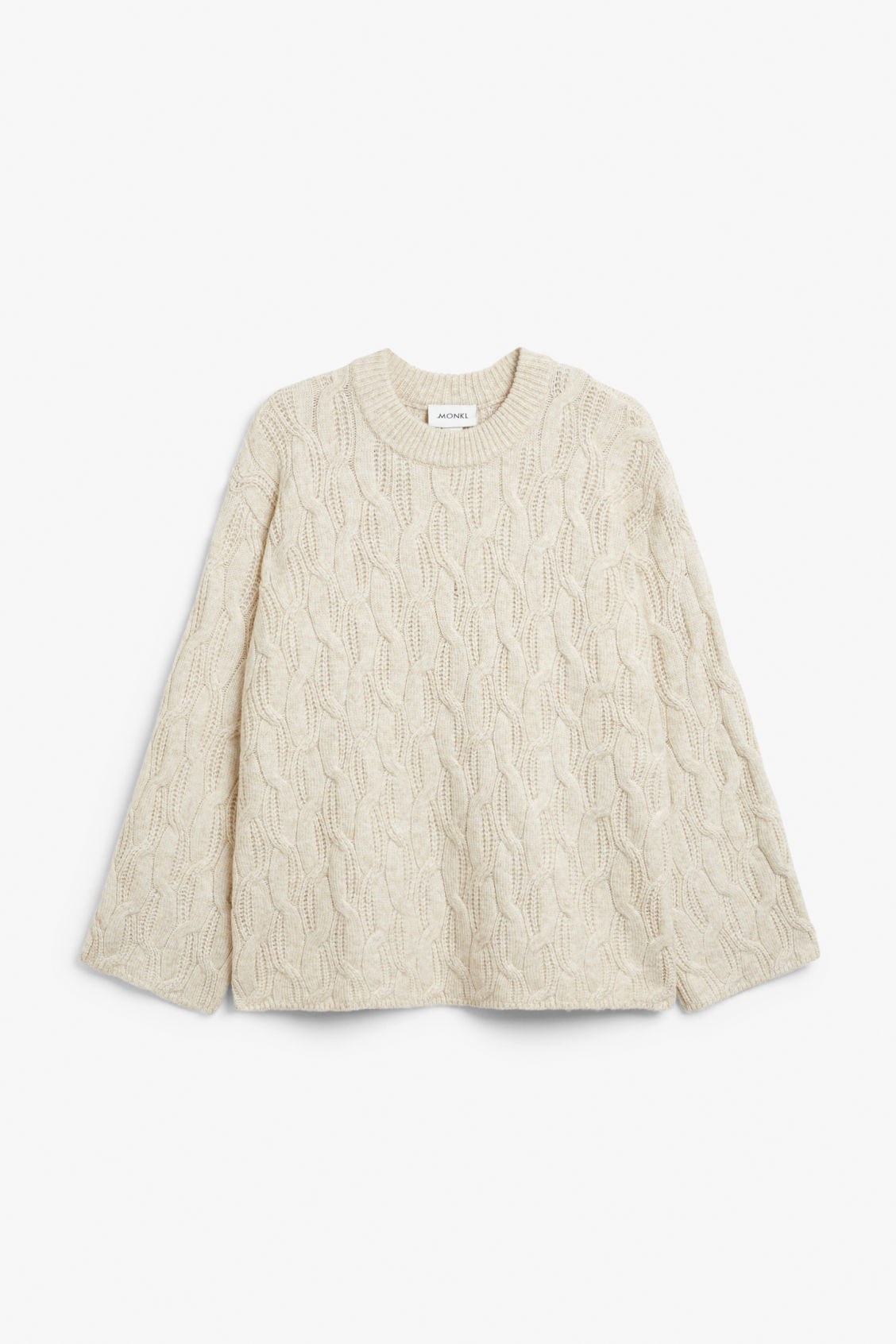 Oversized cable knit sweater - Beige | Monki