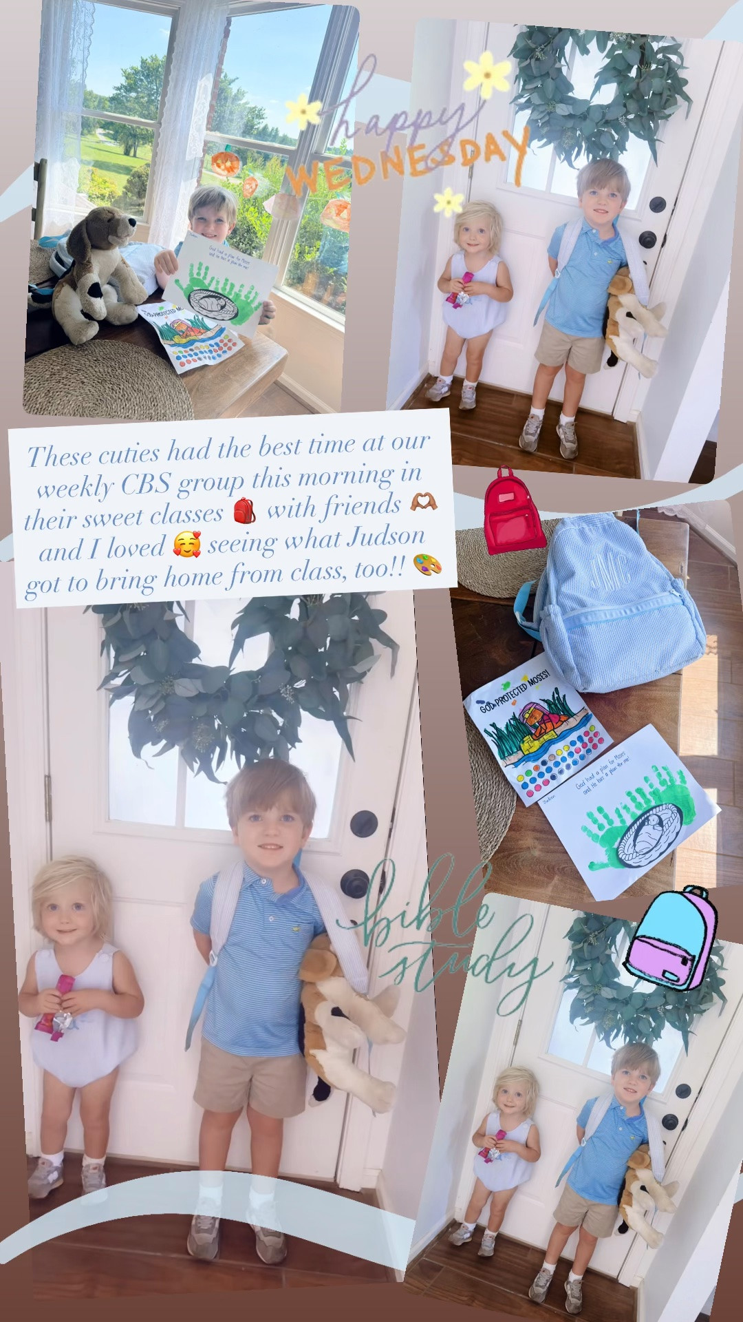 These cuties had the best time at our weekly CBS group this morning in their sweet classes 🎒 with friends 🫶🏽 and I loved 🥰 seeing what Judson got to bring home from class, too!! 🎨