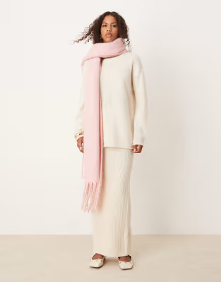 My Accessories super soft oversized blanket scarf in pink | ASOS (Global)
