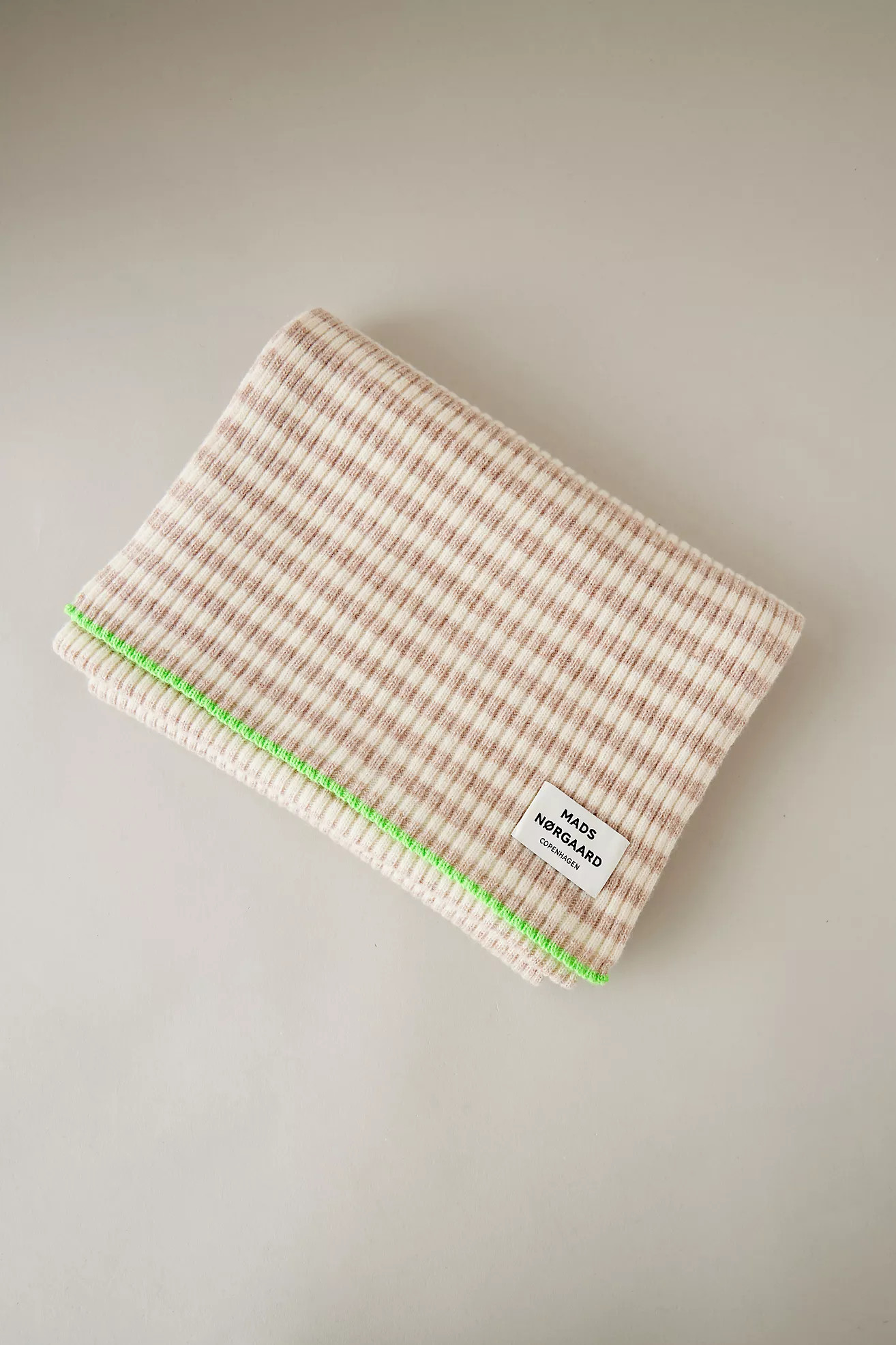 Mads Norgaard Ribbed Stripe Wool-Blend Scarf | Anthropologie (UK)