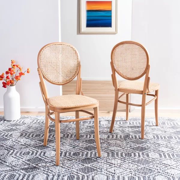 Cane Solid Wood Side Chair in Beige (Set of 2) | Wayfair North America