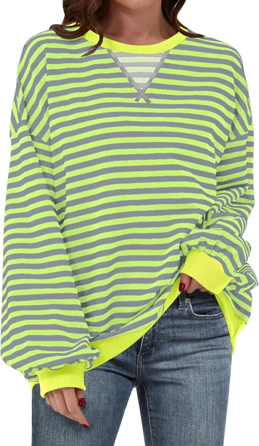 ANRABESS Women’s Striped Oversized Sweatshirts | Amazon (US)