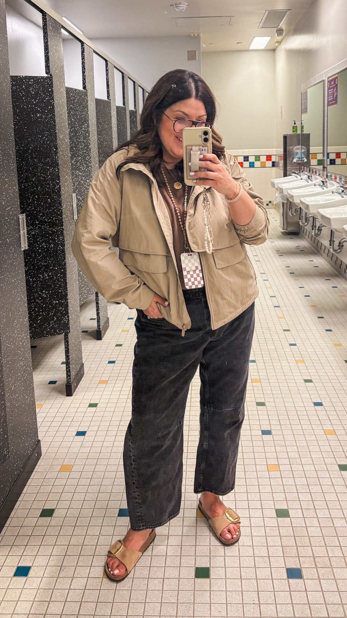 Today’s ootd:
Lululemon jacket (14)
Amazon tee (XL)
Madewell jeans (32)
Etsy lanyard 
Birkenstock sandals

#LTKMidsize #LTKOver40 #LTKSaleAlert