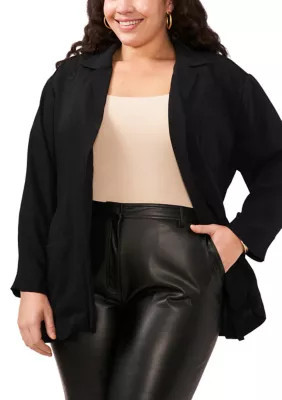 Vince Camuto Women's Plus Size Slouchy Patch Jacket, Black, 3XL | Belk