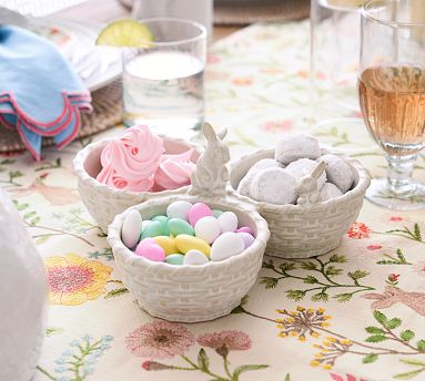 Rustic Bunny Stoneware Triple Condiment Server | Pottery Barn (US)