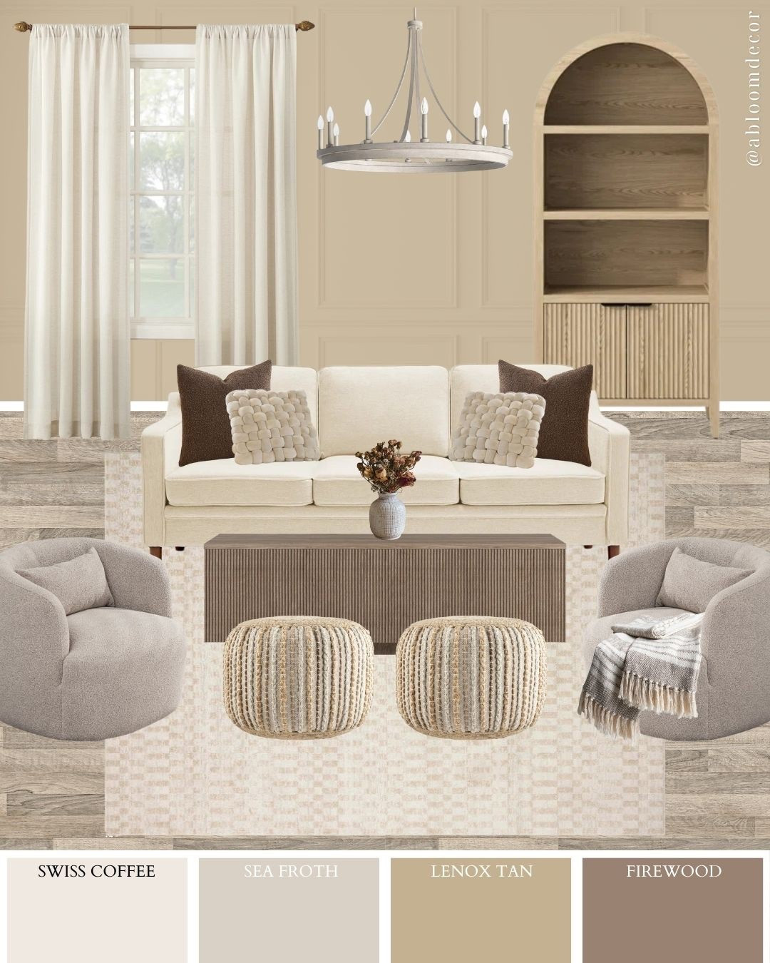 Cozy Neutral Living Room Mood Board Idea

#LTKHome