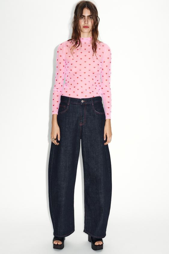 FINE KNIT HEART TOP | Zara US