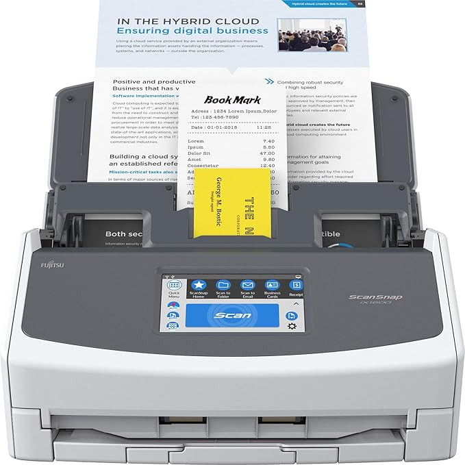 Fujitsu ScanSnap iX1600 Versatile Cloud Enabled Document Scanner for Mac or PC, White | Amazon (US)