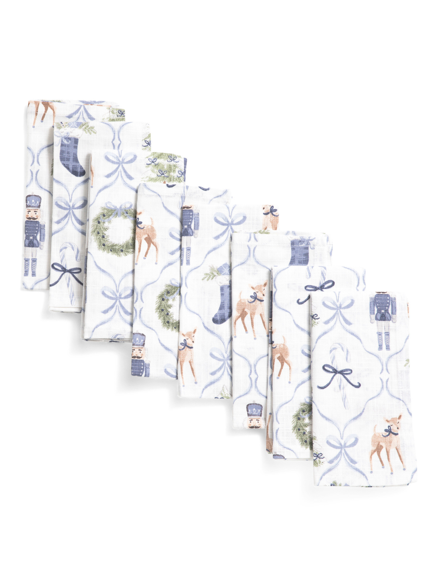 Set Of 8 Coquette Christmas Trellis Napkins | TJ Maxx