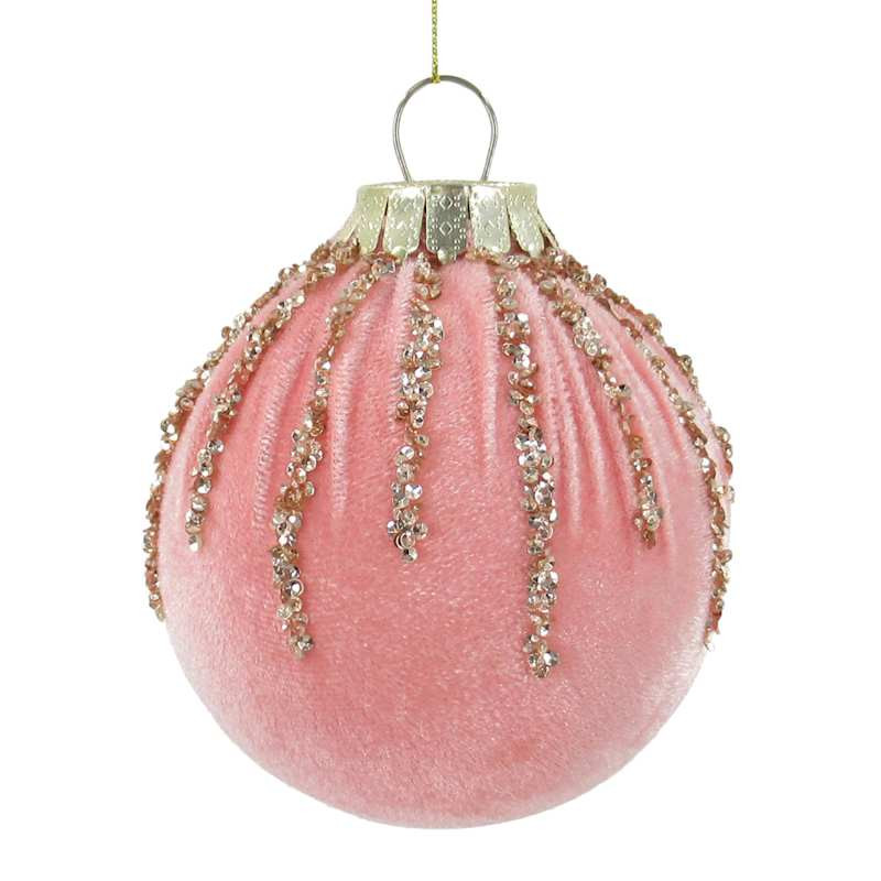Pink & Ivory Crystals Ornament, 4", Fabric, sold by At Home | At Home