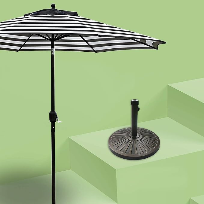 Sunnyglade 9' Patio Umbrella Outdoor Table Umbrella with 8 Sturdy Ribs (Black & White) | 18" 30.2... | Amazon (US)