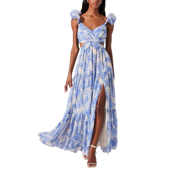 Women's ASTR The Label Fritillaria Floral Maxi Dress Small Blue Floral | Scheels