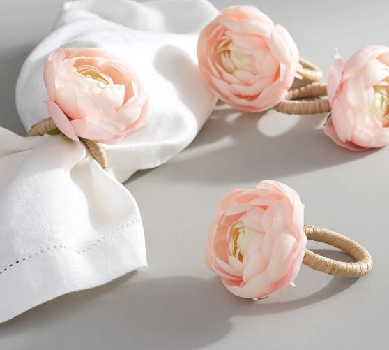 Monique Lhuillier Napkin Ring, Set of 4-Pink | Pottery Barn (US)