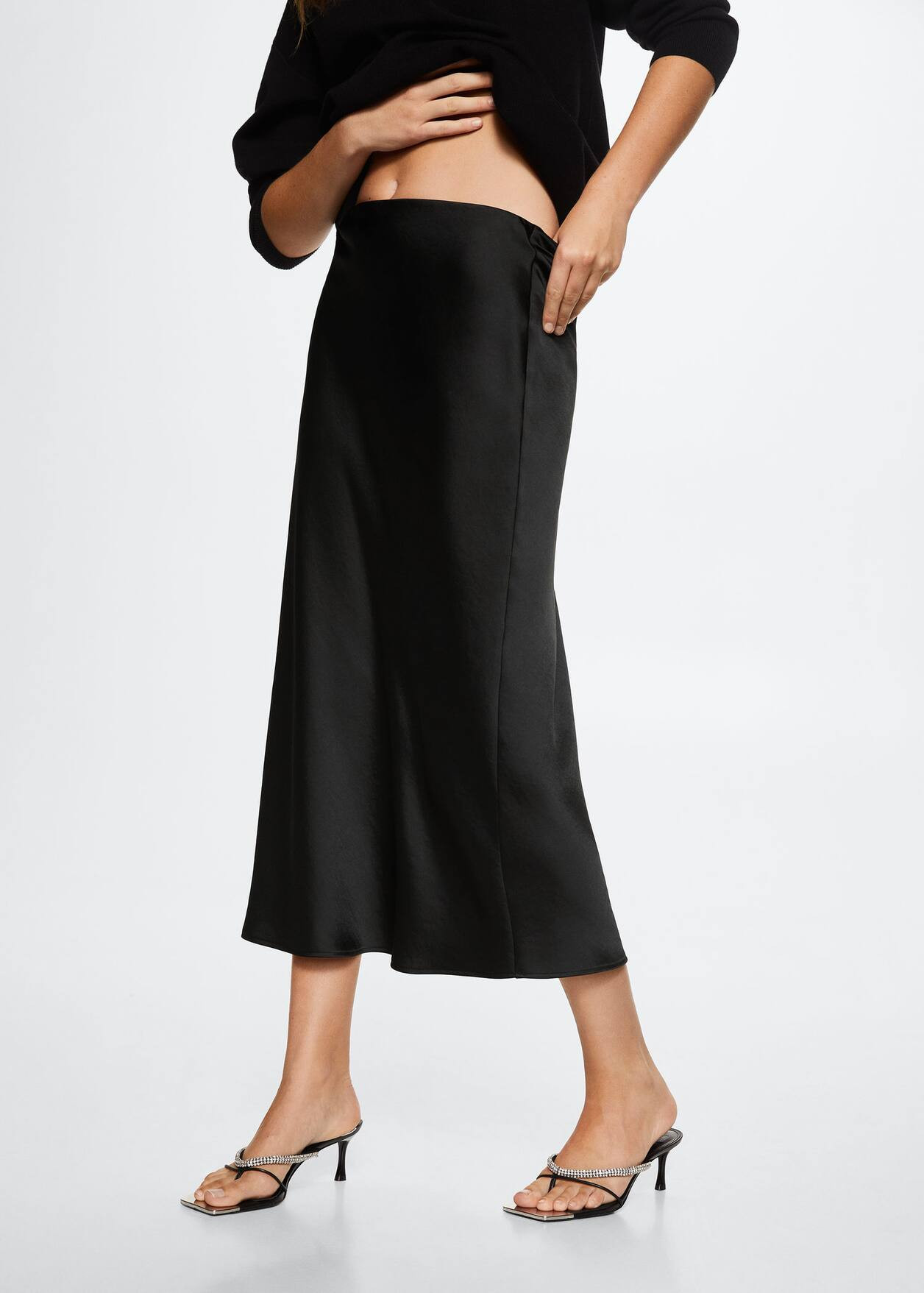 Midi satin skirt | MANGO (US)
