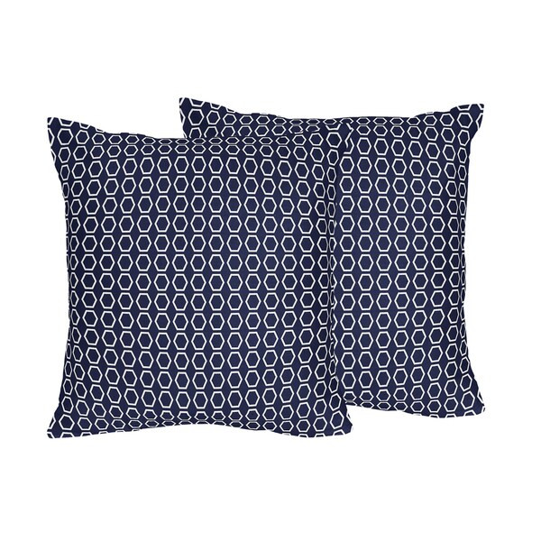Sweet Jojo Designs Blue Microfiber Geometric Accent Pillows (Set of 2) | Bed Bath & Beyond