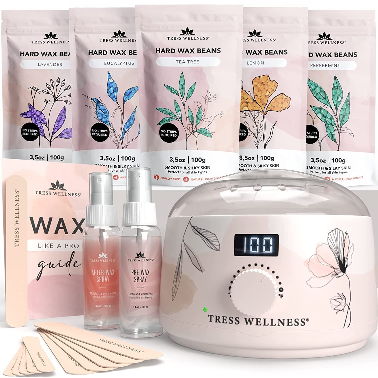 Tress Wellness Waxing Kit - Easy to use - Digital Display - For Sensitive skin | Amazon (US)