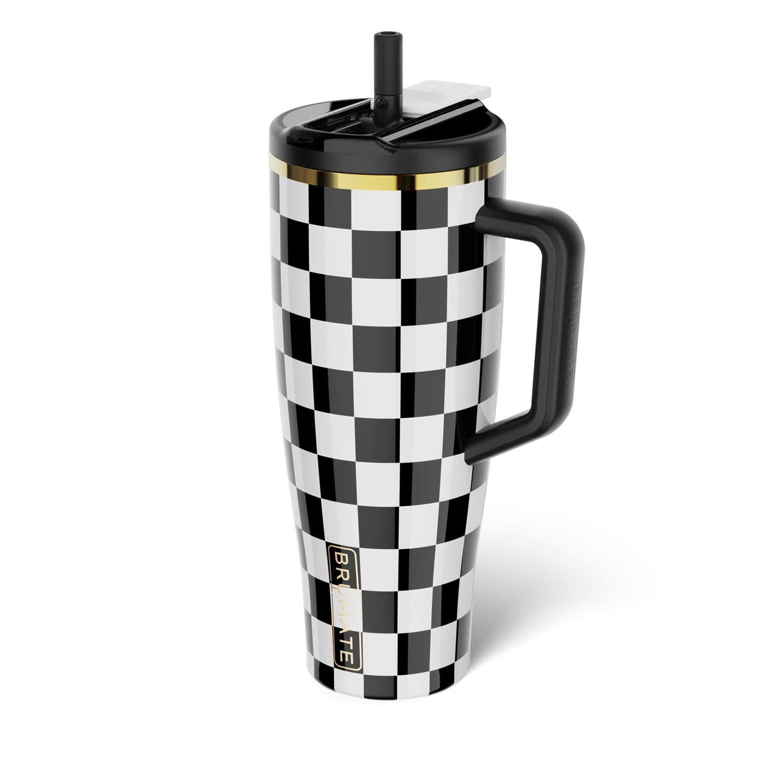 Era Flip 40oz | Black & White Checkered Tumbler | Br\u00fcMate | Brumate