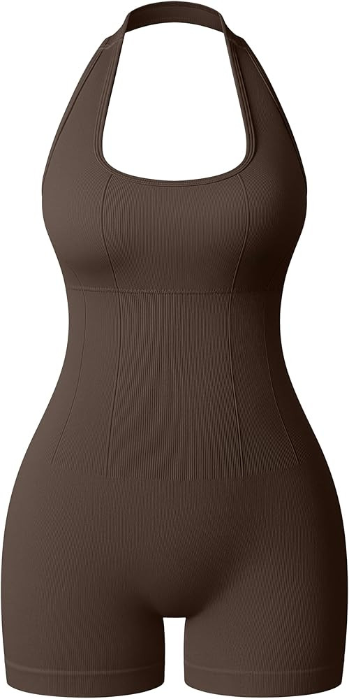 OQQ Rompers for Women Summer Casual Halterneck Sleeveless Shorts Jumpsuit 2026 Casual Clothes | Amazon (US)
