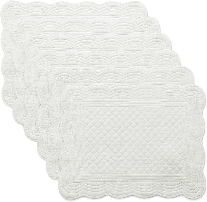 HOMBYS Quilted Placemats Set of 6 Washable-13x18 inches Rectangular Placemats for Kitchen Table-1... | Amazon (US)