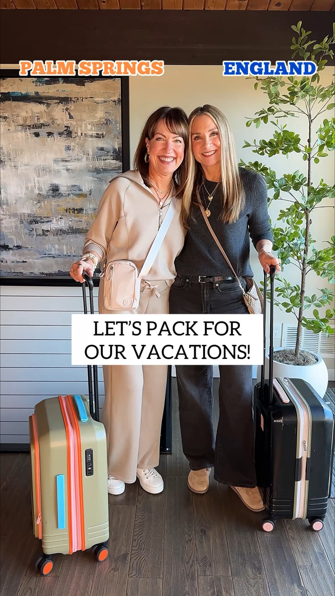 We don’t try to time our vacations, but when they do line up, it’s often to completely opposite destinations!☀️☔️ This time is no different…Krista’s headed to sunny Palm Springs and I’m off to England to meet my newest grandchild!👶🏼

Krista’s packing resort-style outfits and I’ll probably barely be leaving the house except for grocery runs & dog walks!😅 That’s fine by me!

We’re both 5’6” and wear small in tops & coats and 2/4 or small in bottoms  

#LTKOver40 #LTKootd #LTKTravel