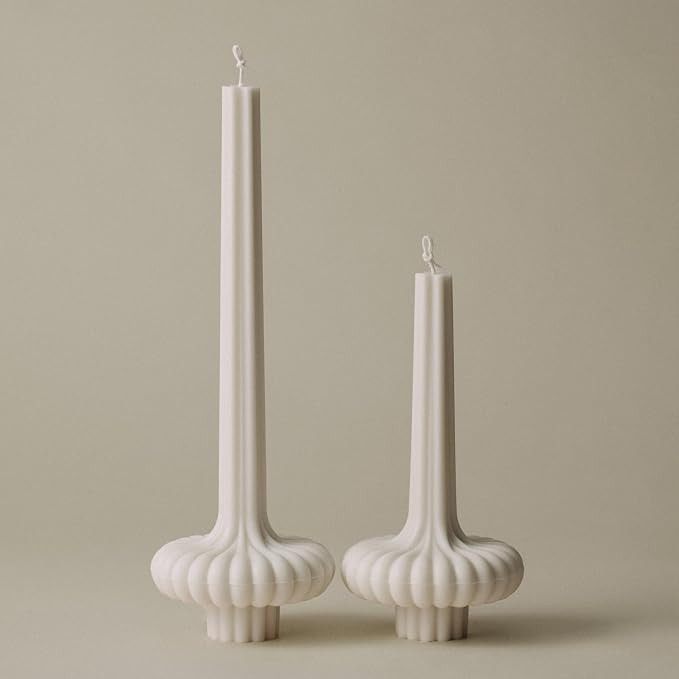 LAWA Set of 2 Pumpkin Base Candle - Beautiful Handmade Pillar Unscented Soy Wax Elegant Aesthetic... | Amazon (US)