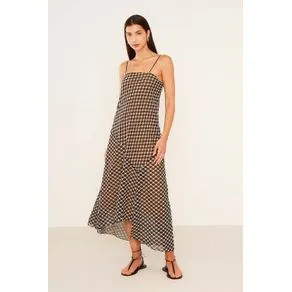 Vestido Longo Bordado Direções - Preto C/ Off PRETO C/ OFF | OffPremium (BR)