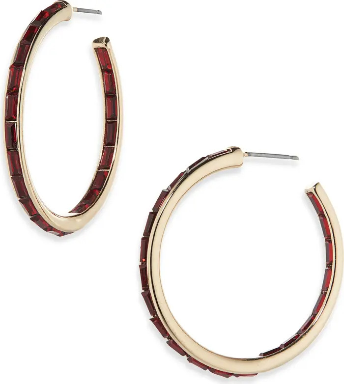 30mm Inside Out Baguette Hoop Earrings | Nordstrom Rack