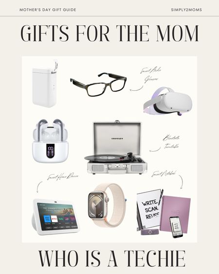 Get your technology loving mom a gift she can really geek out about with our picks for the best tech gifts for Mother’s Day! Choose from gifts like a label maker, smart audio glasses, virtual reality headset, Bluetooth wireless headphones, Bluetooth vinyl record player, smart home hub, Apple watch, and reusable smart notebook.

#LTKstyletip #LTKGiftGuide #LTKhome