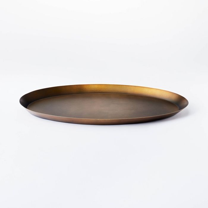Target/Home/Home Decor/Decorative Objects & Sculptures‎11" x 1" Oval Metal Tray Gold - Threshol... | Target