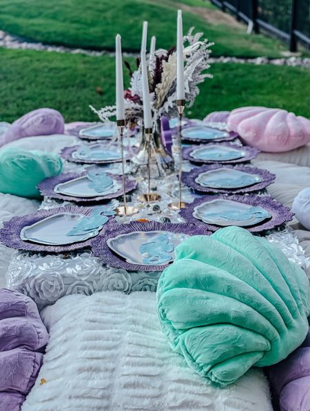 DIY Mermaid party, under the sea. Kid’s birthday party. Outdoor dinner. Pillows. Candlesticks. She’ll plates. 

Follow my shop @thesuestylefile on the @shop.LTK app to shop this post and get my exclusive app-only content!

#liketkit 
@shop.ltk
https://liketk.it/4jtvU 


#LTKfindsunder50 #LTKparties #LTKSeasonal