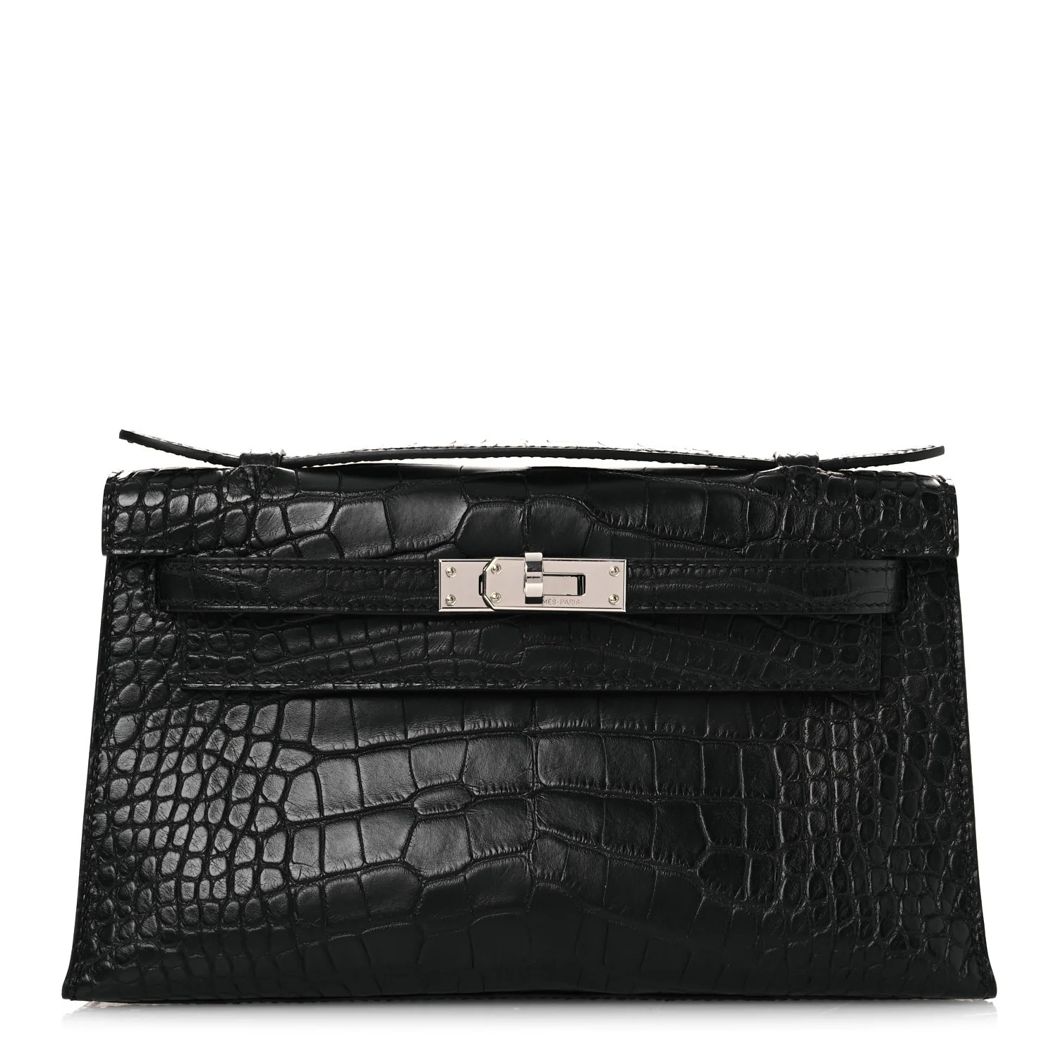 Matte Alligator Kelly Pochette Black | FASHIONPHILE (US)