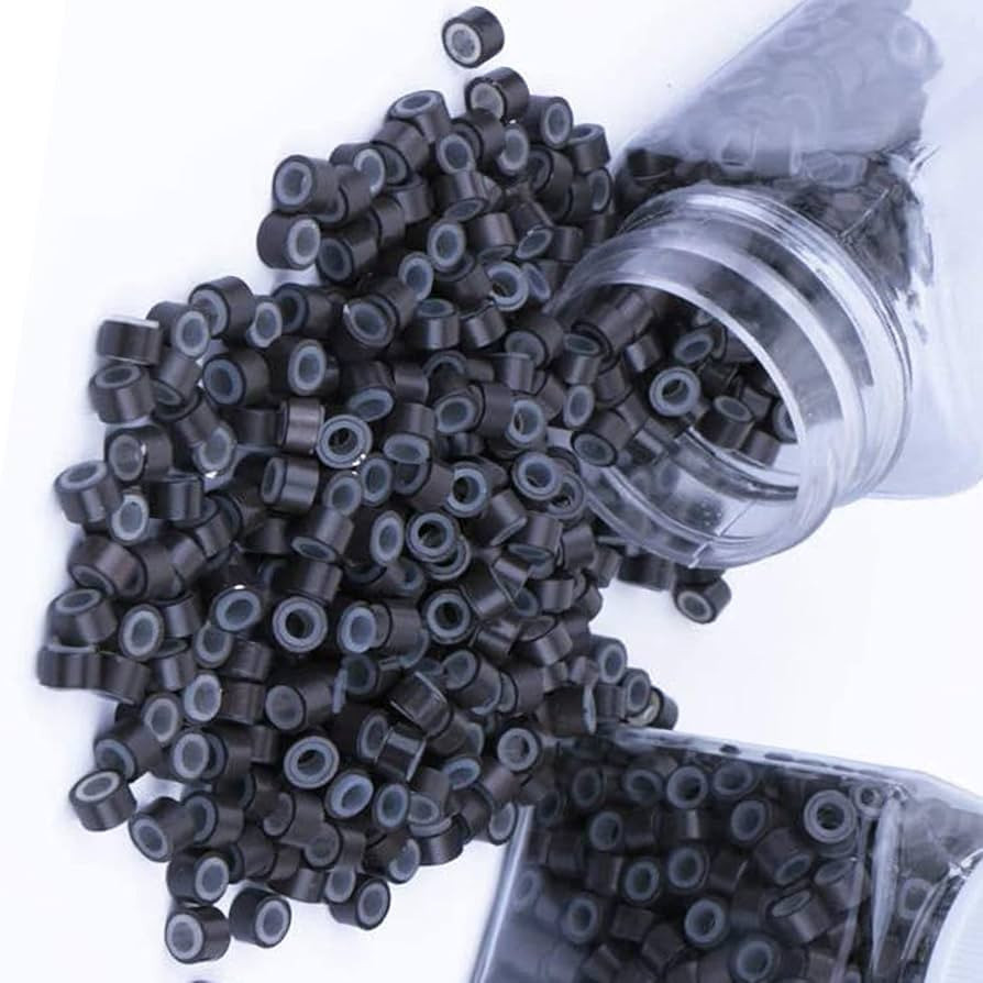Silicone Hair Extensions 500pcs Micro Link Beads 5mm - Silicone Lined Beads for Human Micro Link ... | Amazon (US)