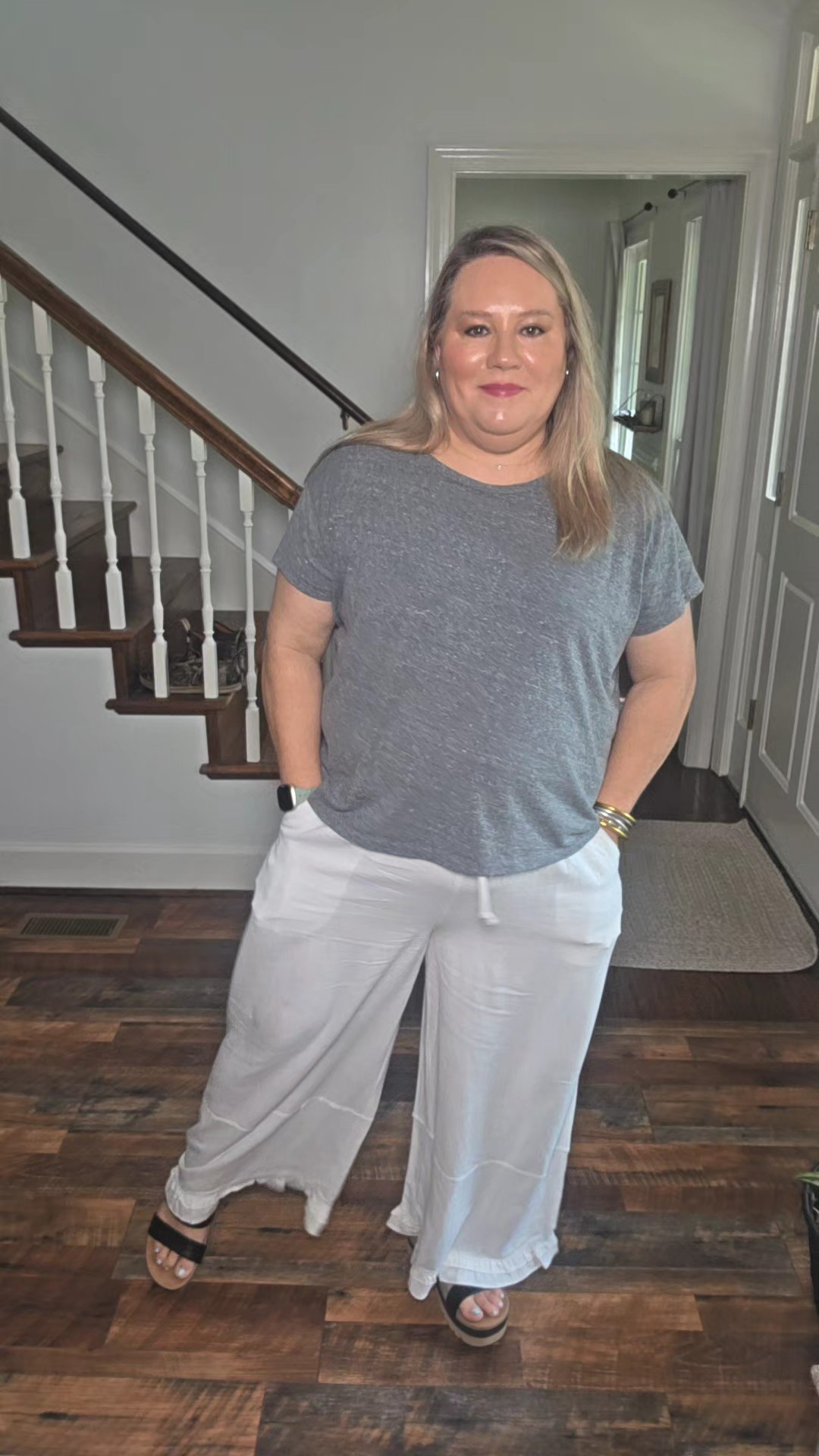 Easy, breezy and on repeat all summer ☀️Linen ruffle pants + a soft crop tee + comfy Reef sandals = the perfect throw-on-and-go outfit. Cute without trying and comfy enough to wear all day 🙌#summerstyle #ootdlook #effortlessstyle #ltkfashion #casualoutfits

#LTKmomlife #LTKOver40 #LTKWorkwear