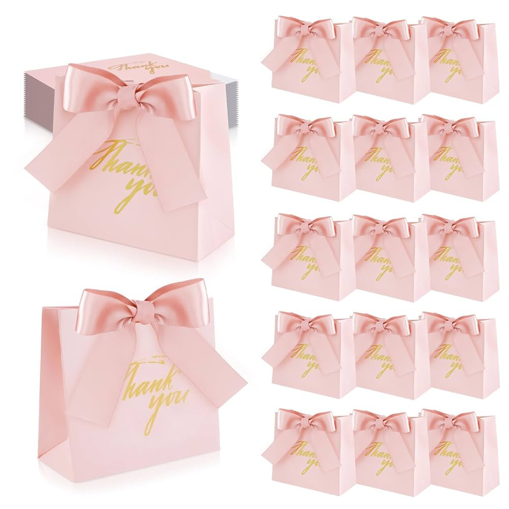 24Pcs Small Thank You Gift Bags, SHAIDOJIO Mini Party Favor Bags Treat Boxes with Bow Ribbon, Pin... | Amazon (CA)