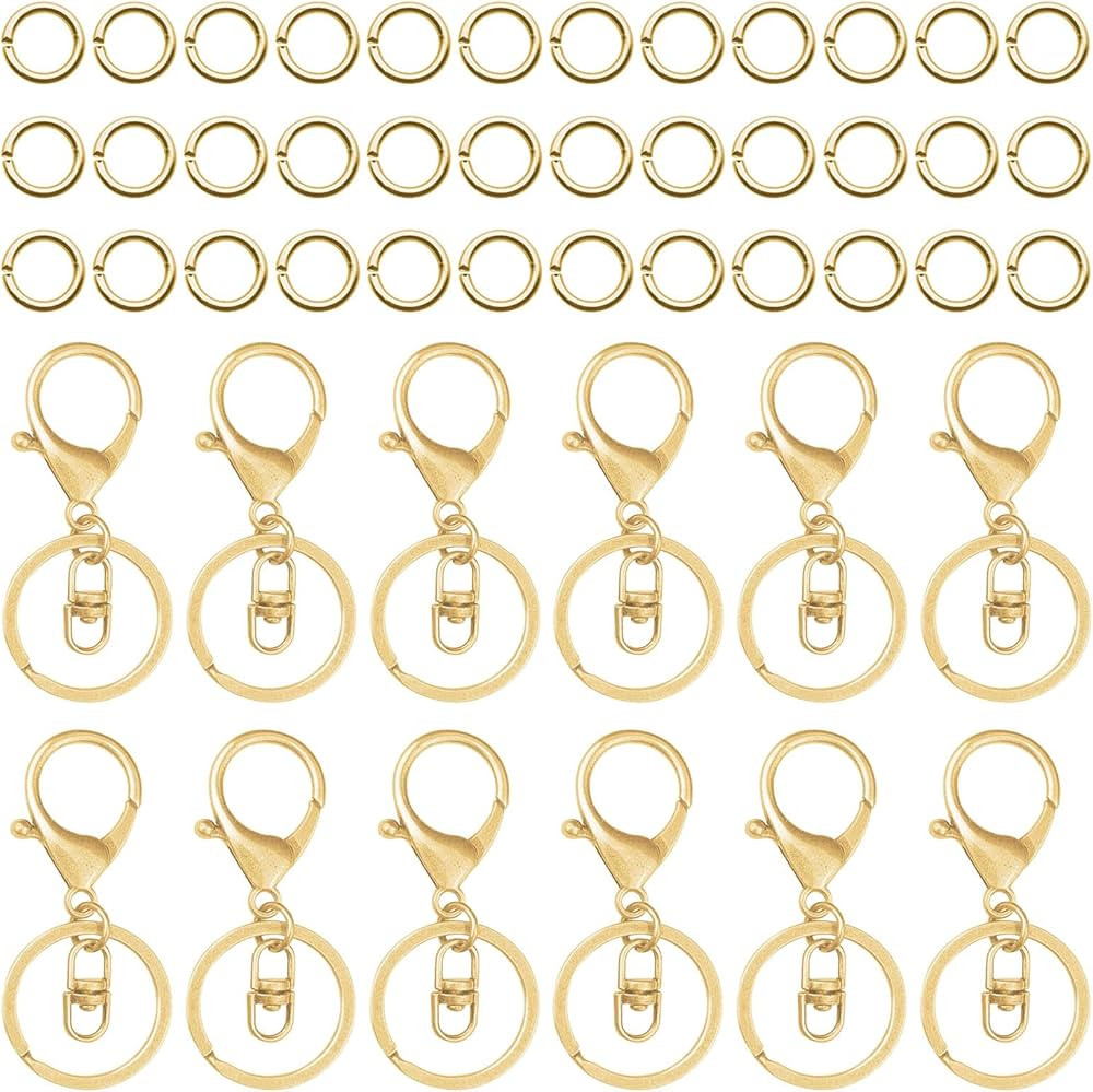 50pcs Gold Lobster Claw Clasps Keychain for Jewelry Making,Swivel Clasps Hook Metal Lobster Clasp... | Amazon (US)