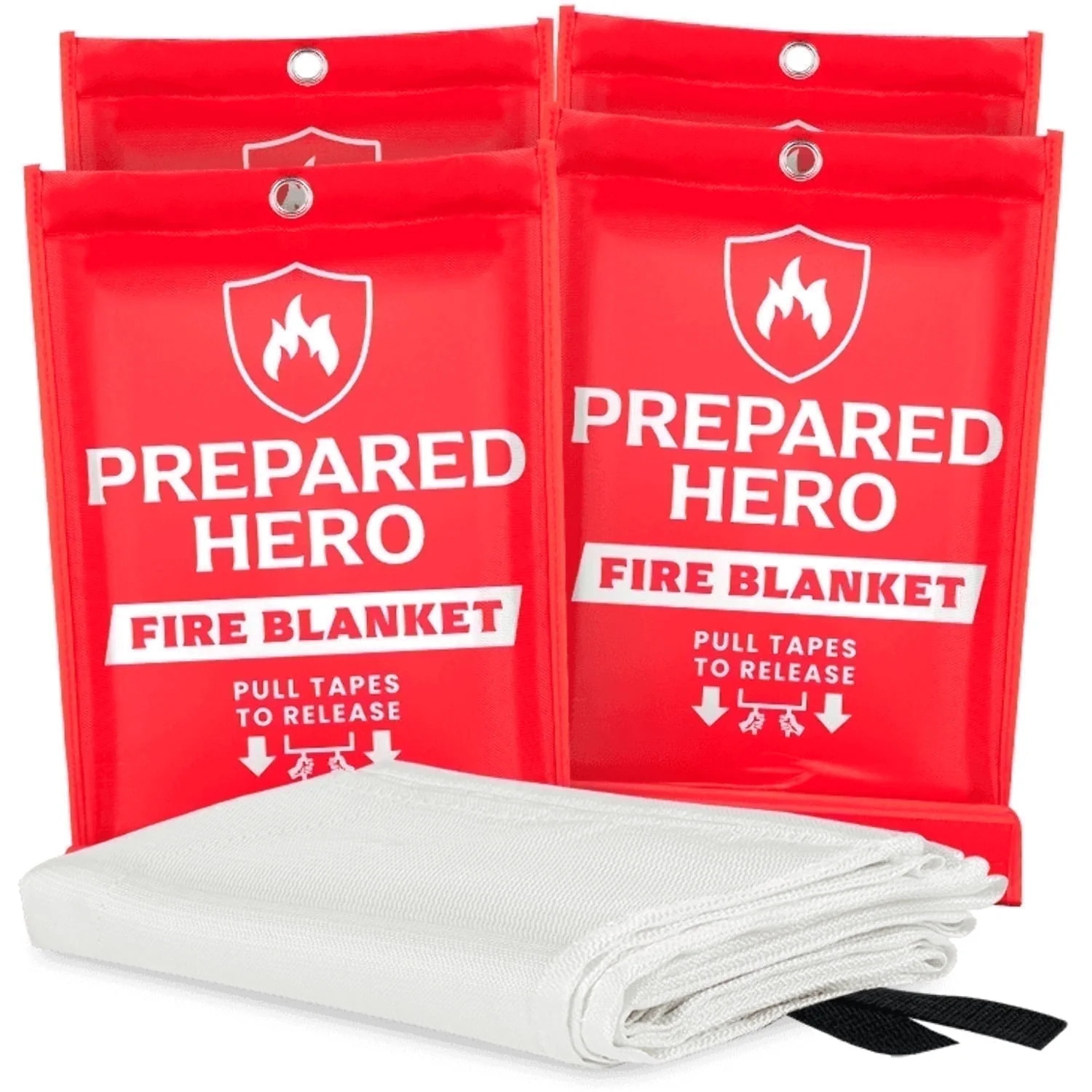 Prepared Hero Emergency Fire Blanket - 4 Pack - Fiberglass Fire Blanket for Home & Kitchen, 40”... | Walmart (US)