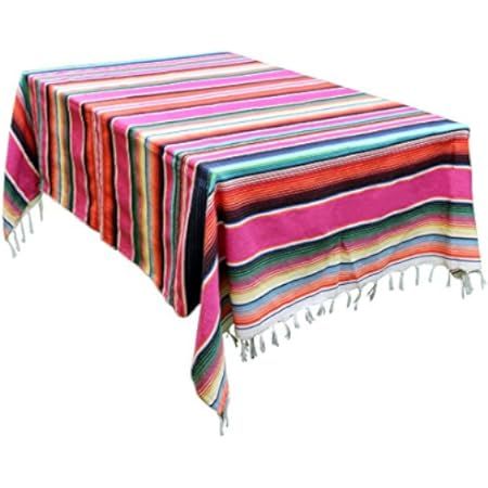 Fowecelt 59 x 84 inch Mexican Serape Blanket Tablecloth for Mexican Party Wedding Decorations Outdoo | Amazon (US)