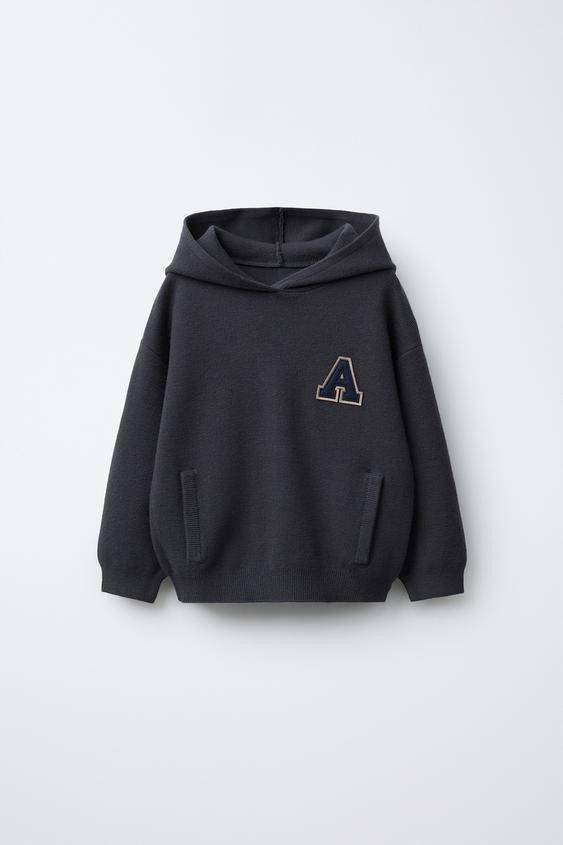 KNIT JUMPER WITH LETTER PATCH | Zara US