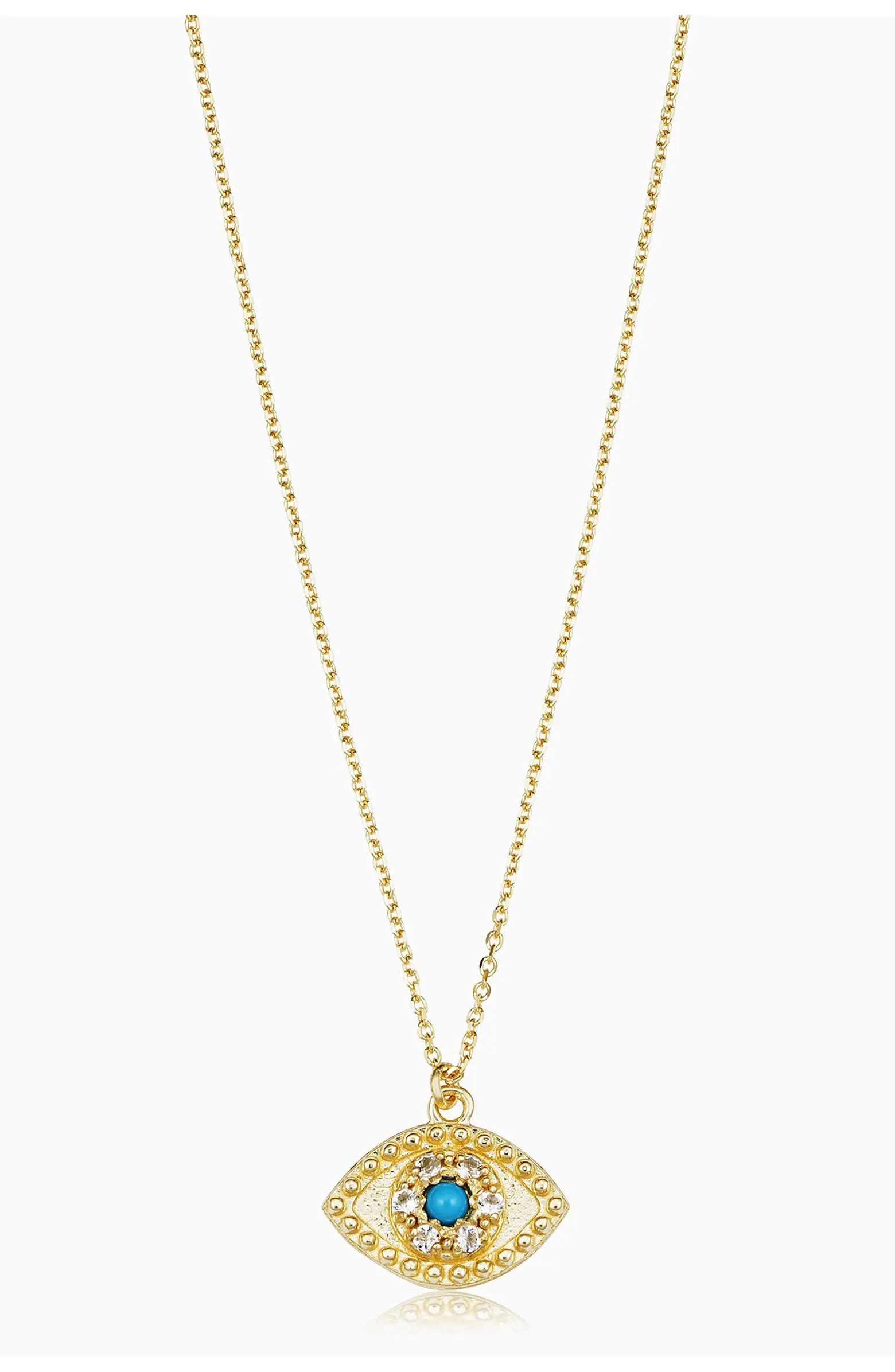 14K Yellow Gold Evil Eye Pendant | Nordstrom