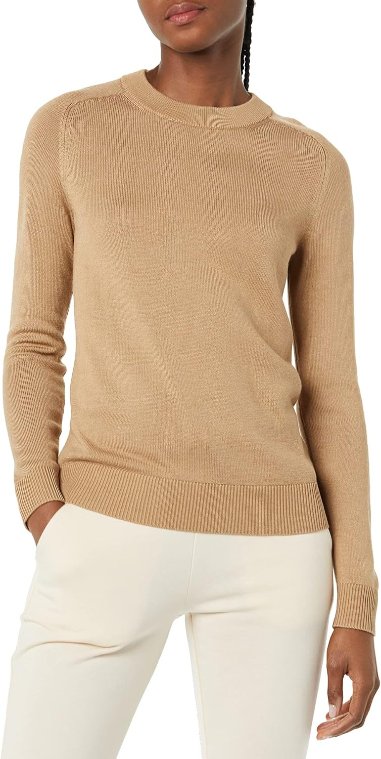 Amazon Aware Women's Pointelle Crewneck Sweater (Available in Plus Size) | Amazon (US)