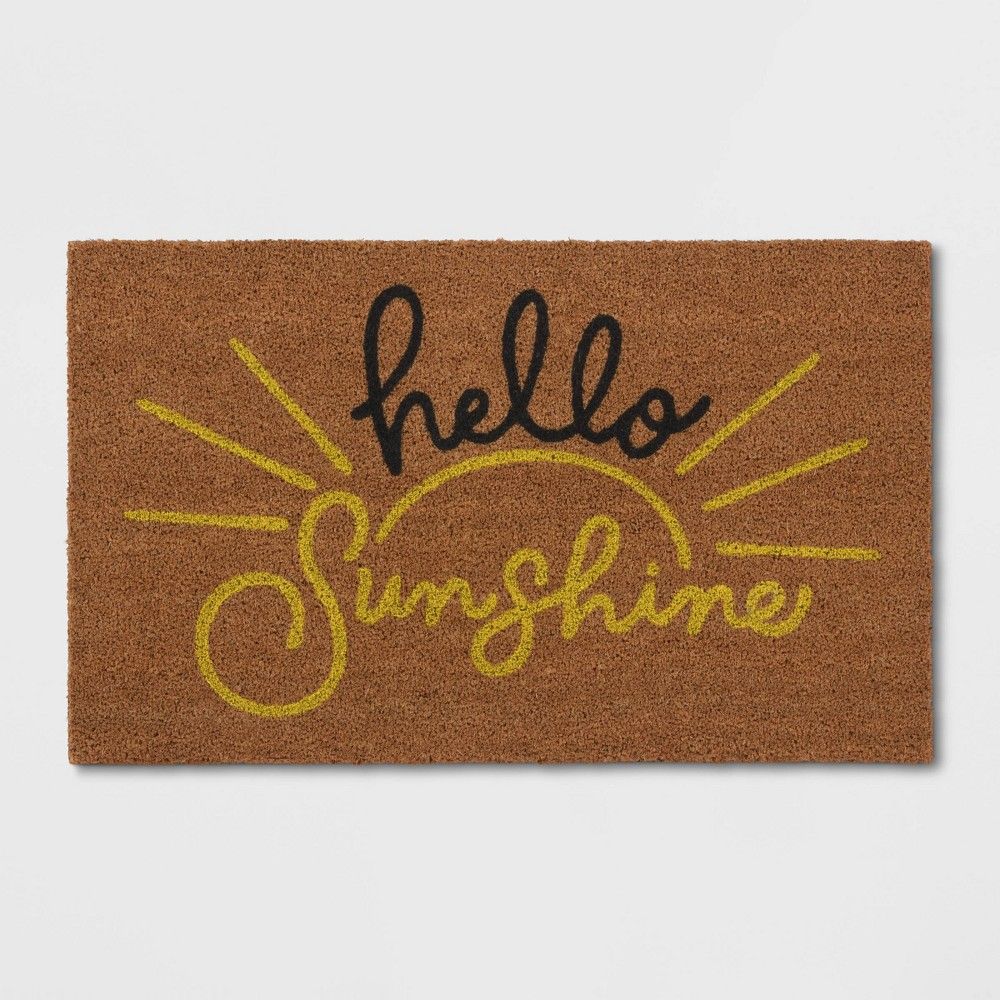 1'6""X2'6"" Hello Sunshine Coir Doormat Beige - Threshold | Target